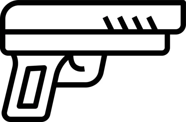 Pistol Gun Bullet Icon Outline Style — Stock Vector