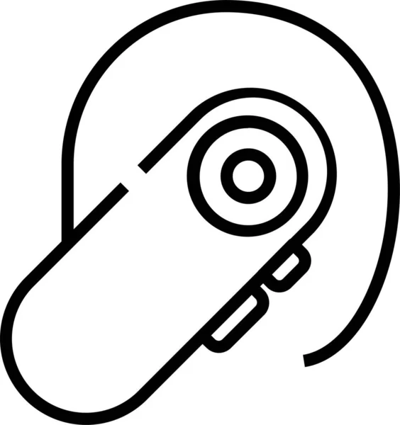 Bluetooth Kopfhörer Audio Symbol Umriss Stil — Stockvektor