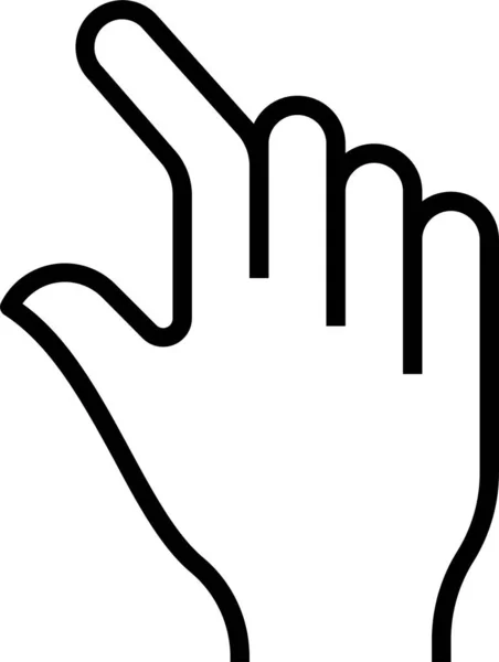Иконка Зума Ущипнет Палец Стиле Контура — стоковый вектор