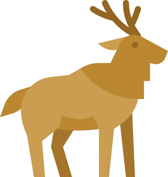 Животные Олени Икона Млекопитающего Плоском Стиле — стоковый вектор