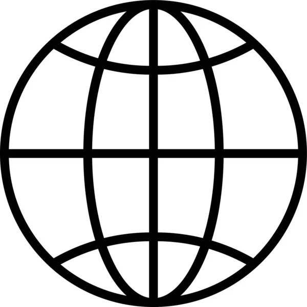 Ícone Mundial Internet Todo Mundo Estilo Esboço —  Vetores de Stock