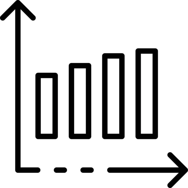 Wykres Słupkowy Seo Ikona Stylu Zarysu — Wektor stockowy
