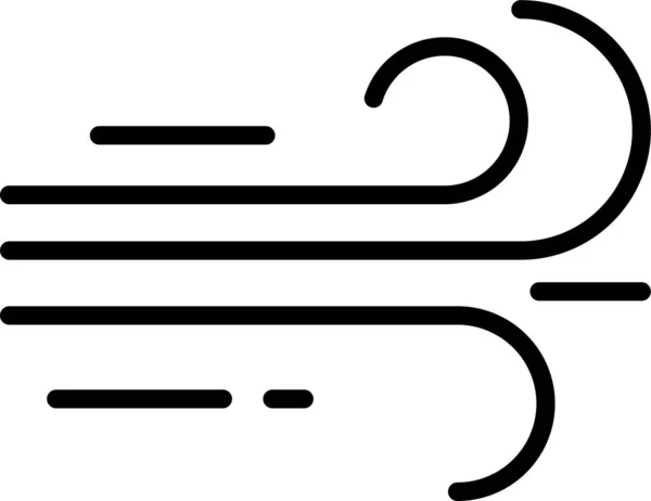 Luftstrom Wetter Symbol Umriss Stil — Stockvektor