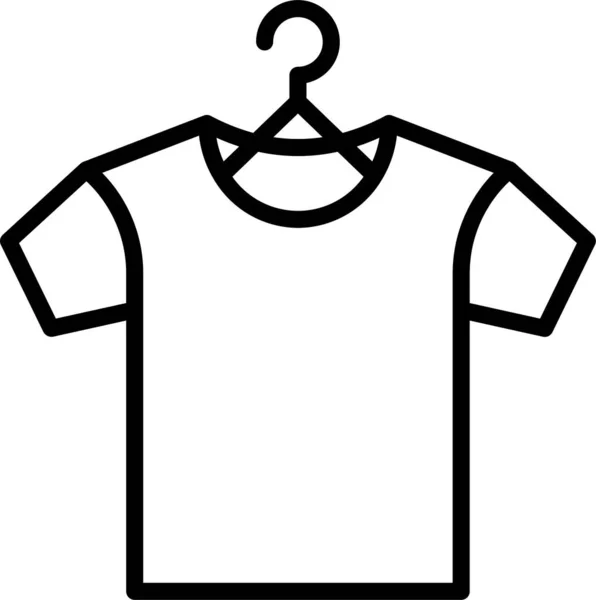 Colgar Icono Camiseta Estilo Del Esquema — Vector de stock