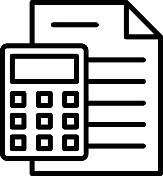 Calculator Mathematics Finances Icon Outline Style — Stock Vector