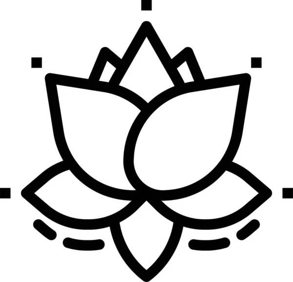 Lotus Spa Outline Symbol Outline Stil — Stockvektor