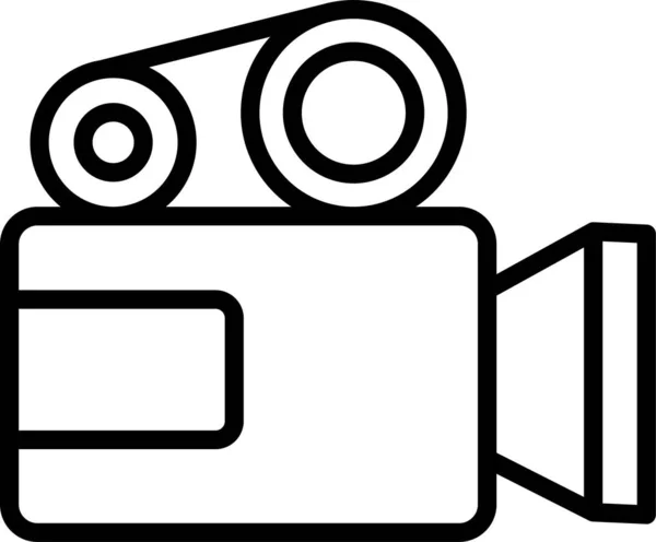 Camera Movie Film Icon Outline Style — Stock Vector