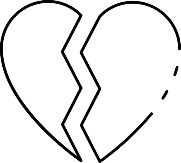 Broken Heart Love Icon — Stock Vector
