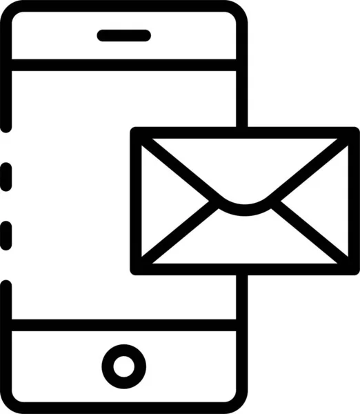 Icône Mail Mobile Dans Style Contour — Image vectorielle