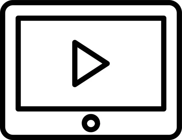 Video Player Entertainment Ikone Umriss Stil — Stockvektor