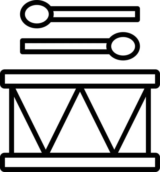 Instrument Percussion Drumsticks Symbol Outline Stil — Stockvektor