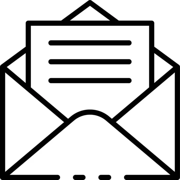 Enveloppe Mail Icône Email Dans Style Contour — Image vectorielle