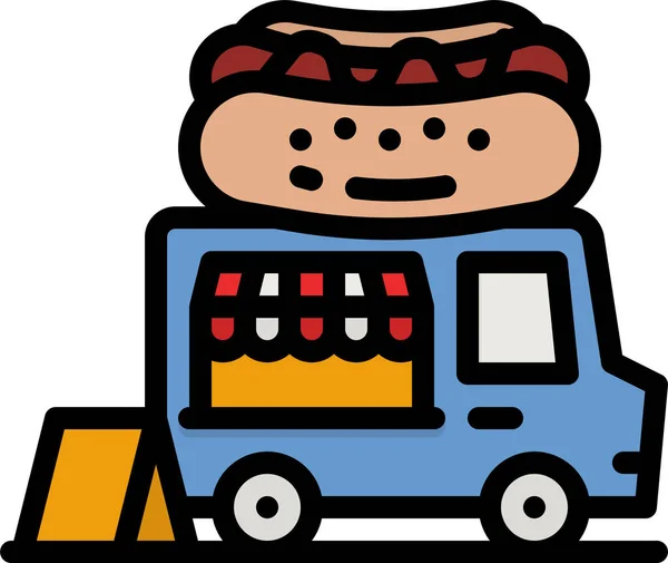 Lkw Foodtruck Fast Icon — Stockvektor