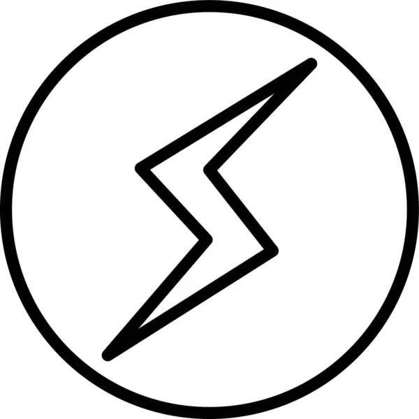 Icône Signes Électriques Flash Dans Style Contour — Image vectorielle