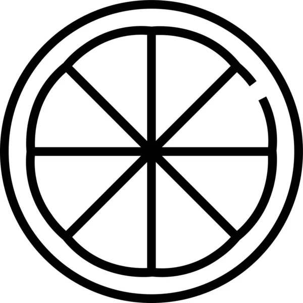 Иконка Фруктового Ломтика Лимона Стиле Контура — стоковый вектор