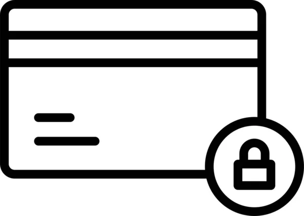 Ícone Cartão Crédito Segurança Estilo Esboço — Vetor de Stock