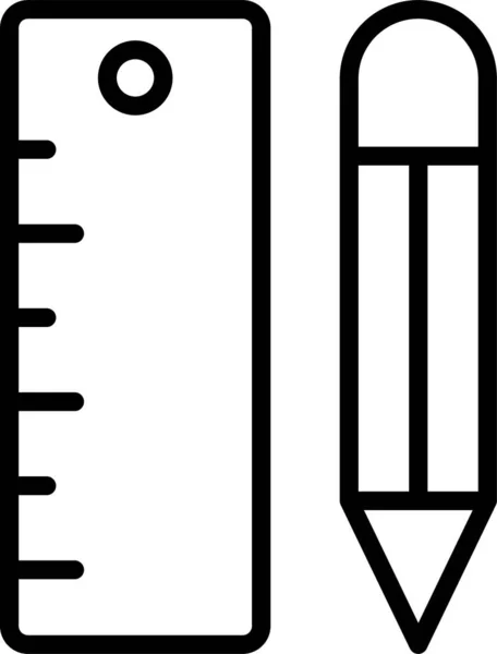 Maßstab Lineal Maß Symbol Umrissstil — Stockvektor