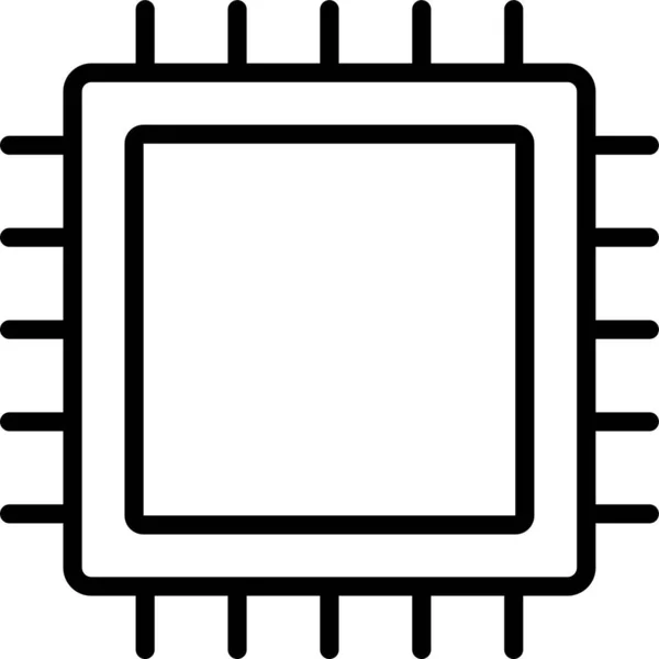 Cpu Prozessor Technologie Symbol Umriss Stil — Stockvektor