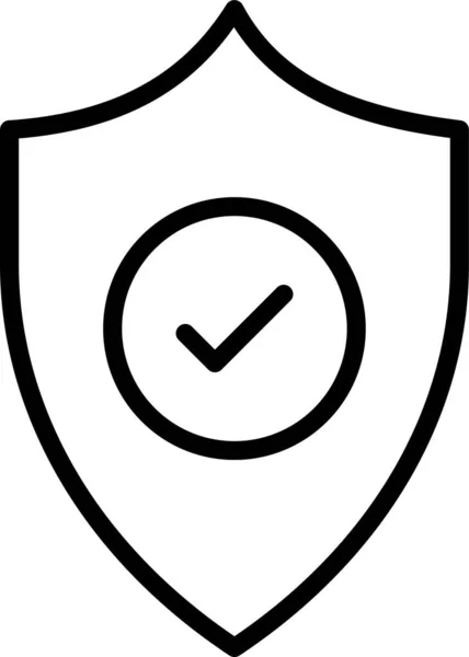 Ícone Escudo Segurança Verificada Estilo Esboço —  Vetores de Stock