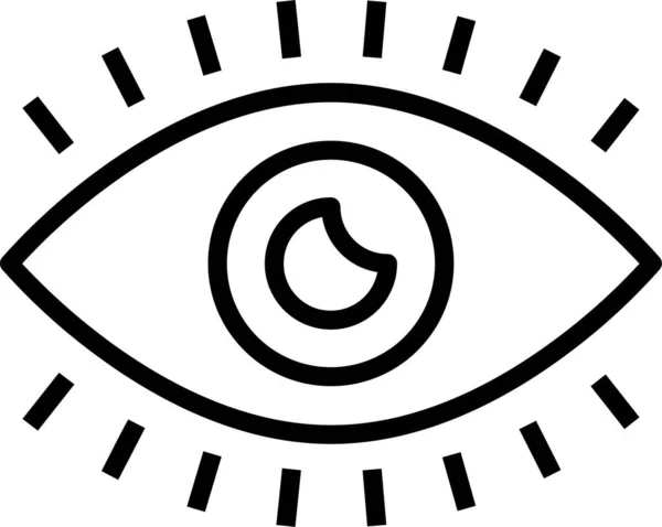 Vista Dell Occhio Icona Visibile Stile Contorno — Vettoriale Stock