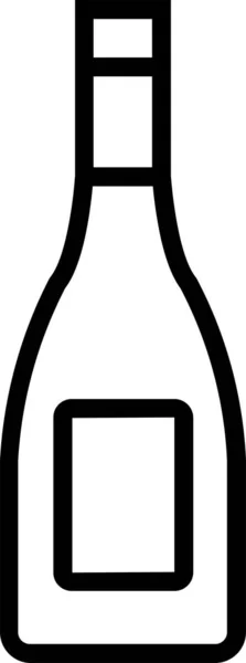 Vino Botella Alimento Icono — Vector de stock