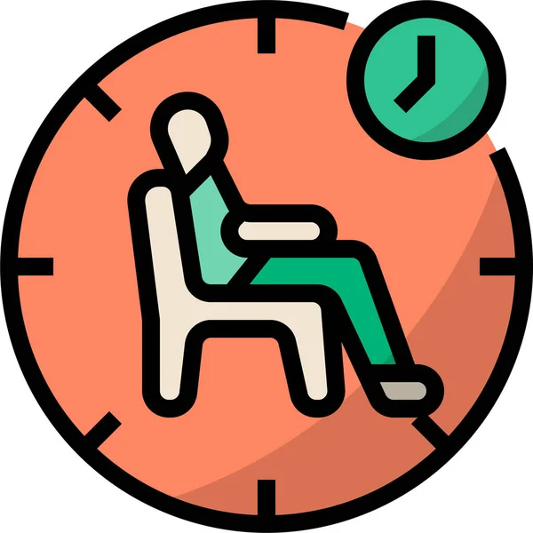 Duración Tiempo Sentado Icono — Vector de stock