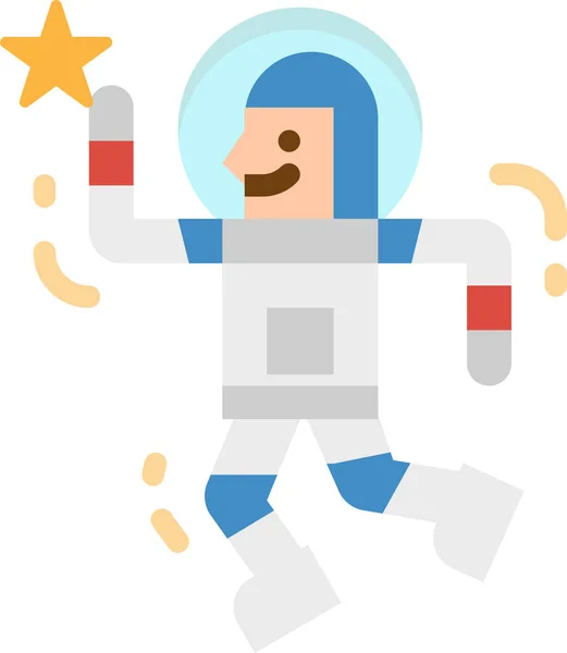 Astronauta Avatar Icono Educación Estilo Plano — Archivo Imágenes Vectoriales