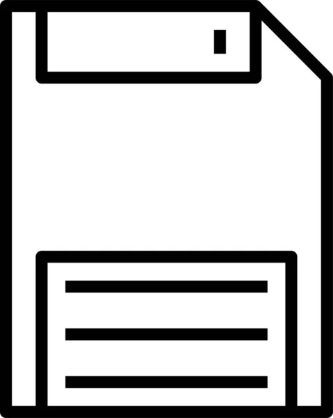 Ikona Disketového Počítače Stylu Osnovy — Stockový vektor
