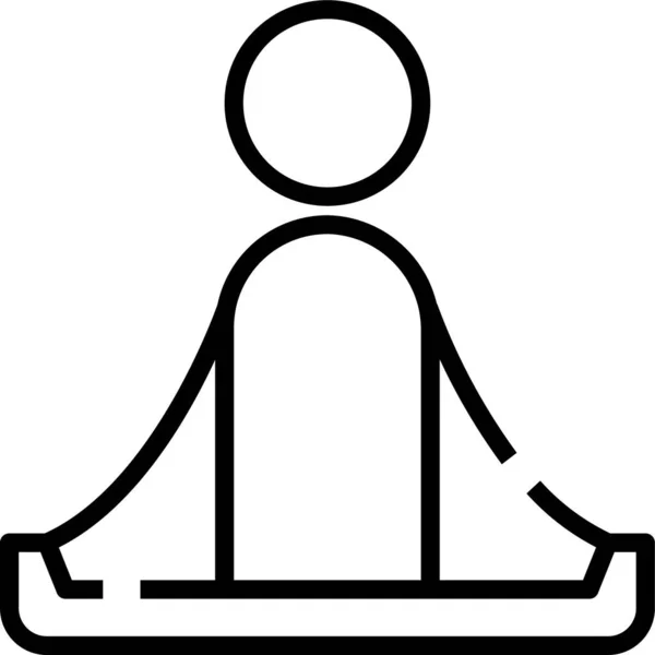 Yoga Ikone Outline Stil — Stockvektor