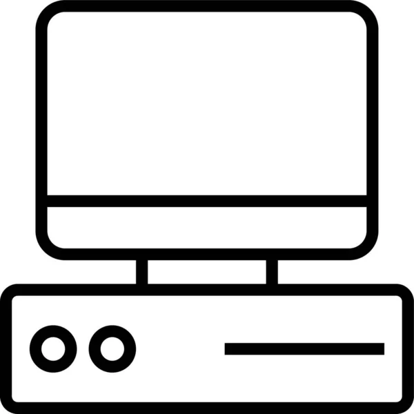 Ikona Monitora Komputerowego Zarysie — Wektor stockowy