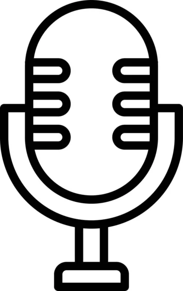 Icona Del Registratore Vocale Audio Stile Contorno — Vettoriale Stock