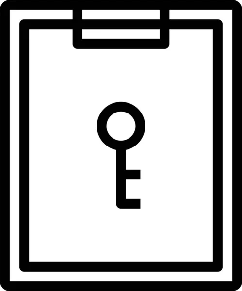 Ikona Klíče Obchodní Schránky Stylu Osnovy — Stockový vektor