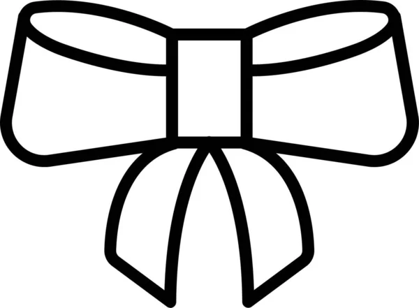 Icône Décoration Ruban Papillon Dans Style Contour — Image vectorielle