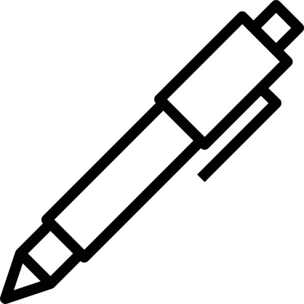 Kalem Kırtasiye Aracı Simgesi Ana Hat Biçiminde — Stok Vektör