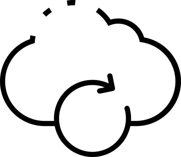 Icono Recarga Computación Nube Estilo Esquema — Vector de stock