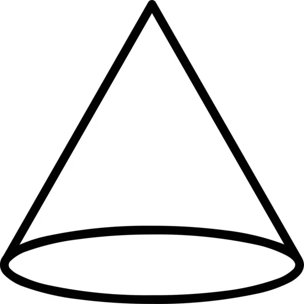 Kegel Mathematik Geometrie Symbol Umrissstil — Stockvektor