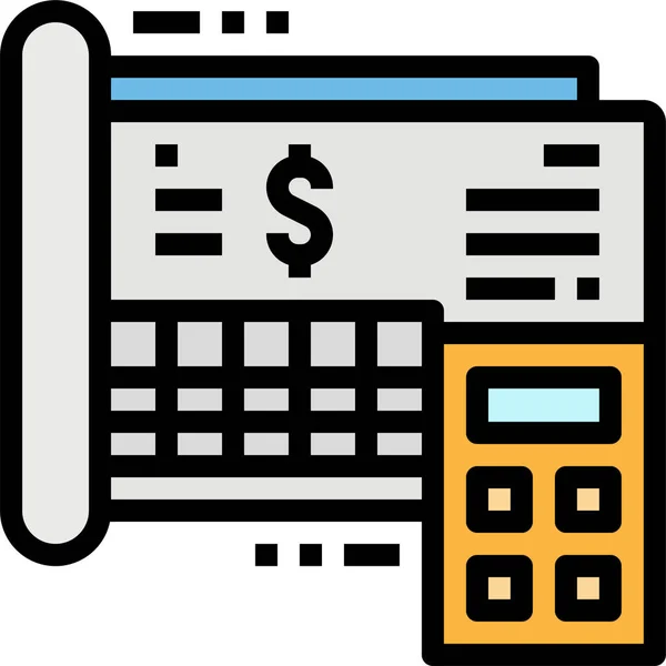 Icône Finance Dollars Affaires Dans Style Contour Rempli — Image vectorielle