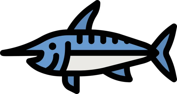 Schwertfisch Tierwelt Ikone Gefülltem Outline Stil — Stockvektor