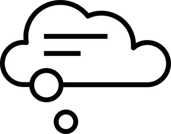 Icono Nube Datos Almacenamiento Estilo Esquema — Archivo Imágenes Vectoriales