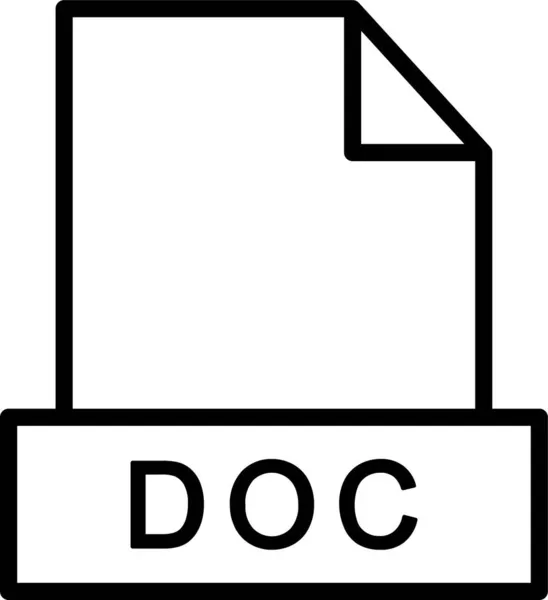 Documento Doc Icono Texto Estilo Esquema — Archivo Imágenes Vectoriales
