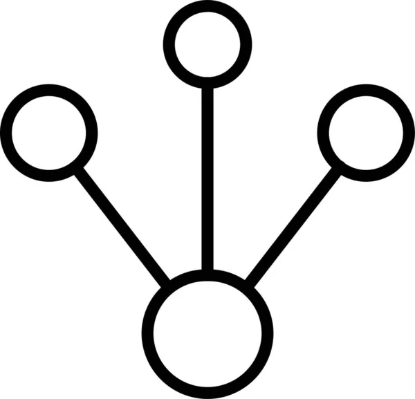 Netzwerk Share Connector Symbol Umriss Stil — Stockvektor