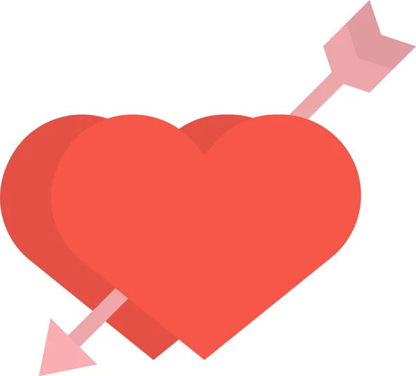 Ημέρα Καρδιά Σαν Εικονίδιο Επίπεδο Στυλ — Διανυσματικό Αρχείο