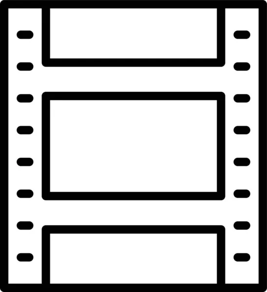 Film Reel Bioscoop Pictogram Grote Lijnen Stijl — Stockvector