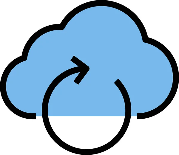 Cloud Storage Technology Icon Filled Outline Style — Stock Vector