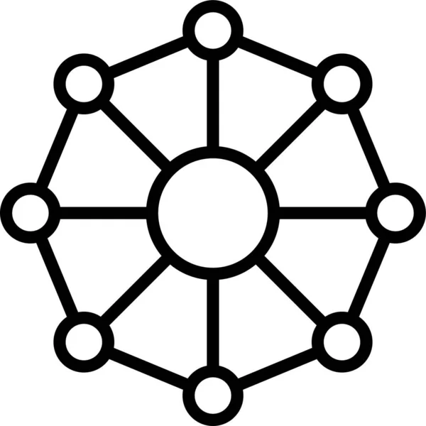 Піктограма Єднання Мережею Інтернет Стилі Контурів — стоковий вектор