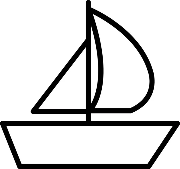 Barco Crucero Icono Del Barco Estilo Esquema — Archivo Imágenes Vectoriales
