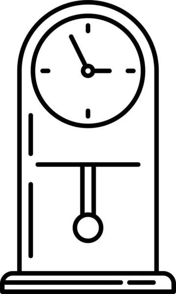 Reloj Hora Icono Hora Estilo Esquema — Vector de stock