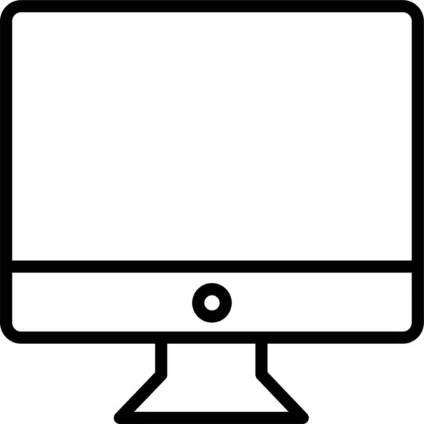 Иконка Компьютера Экраном Стиле Контура — стоковый вектор