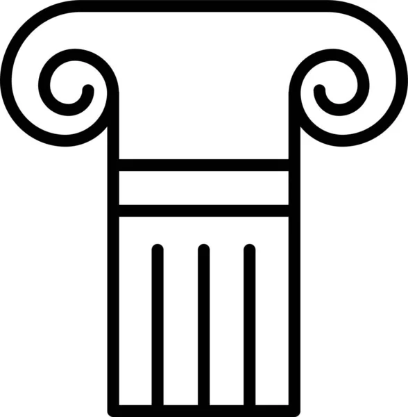 Иконка Колонки Греческой Истории Стиле Контура — стоковый вектор