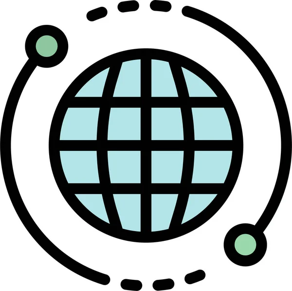 Earth Globe Εικονίδιο Στο Διαδίκτυο Στυλ Γεμάτο Περίγραμμα — Διανυσματικό Αρχείο